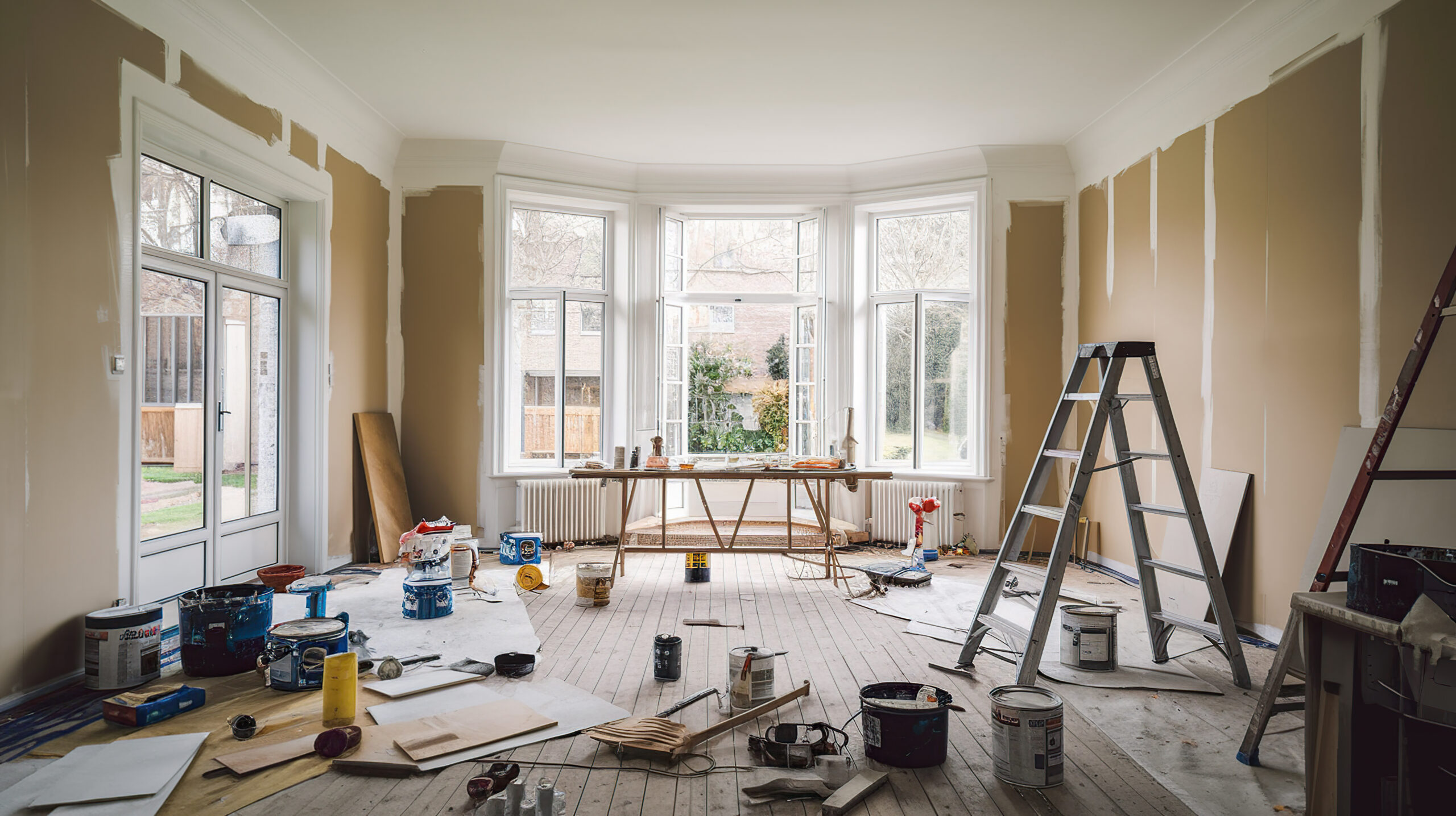 Image of a room preparing for a major renovation